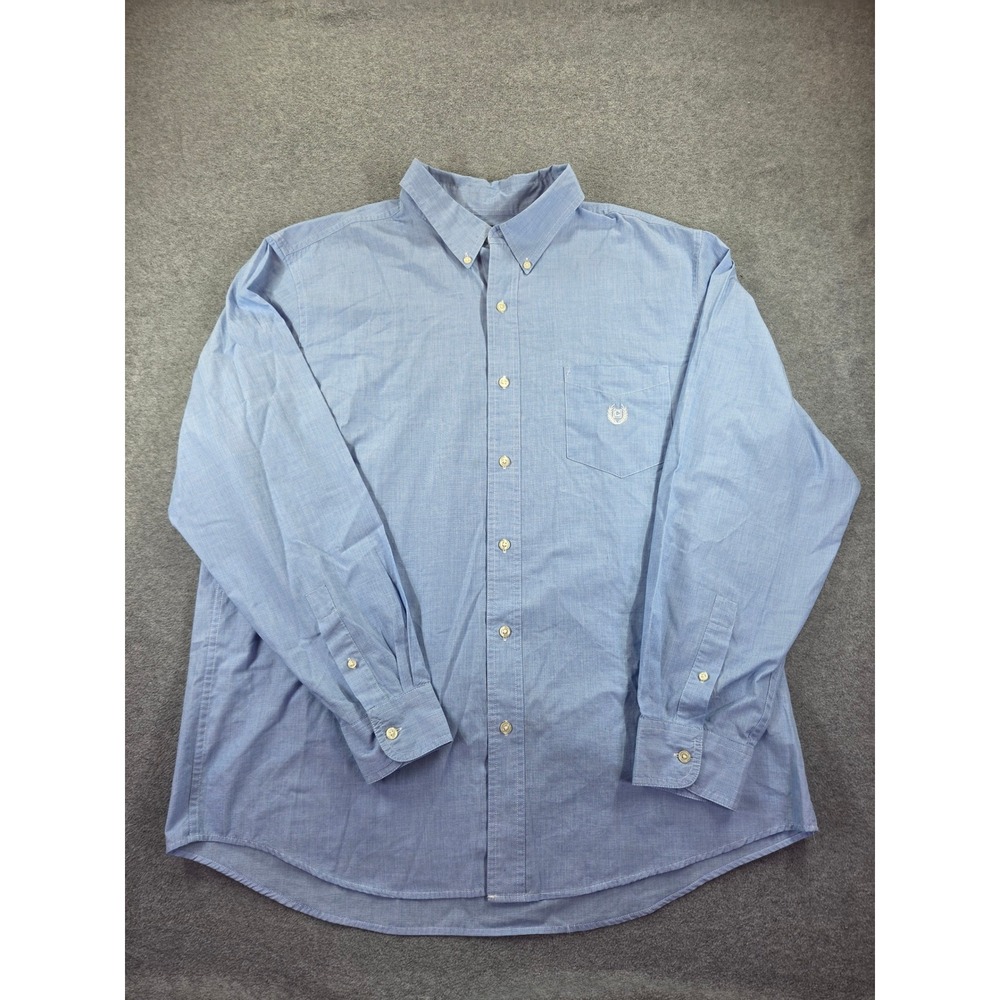Chaps Mens Easy Care Button Down Shirt XL Light Blue Preppy Classic